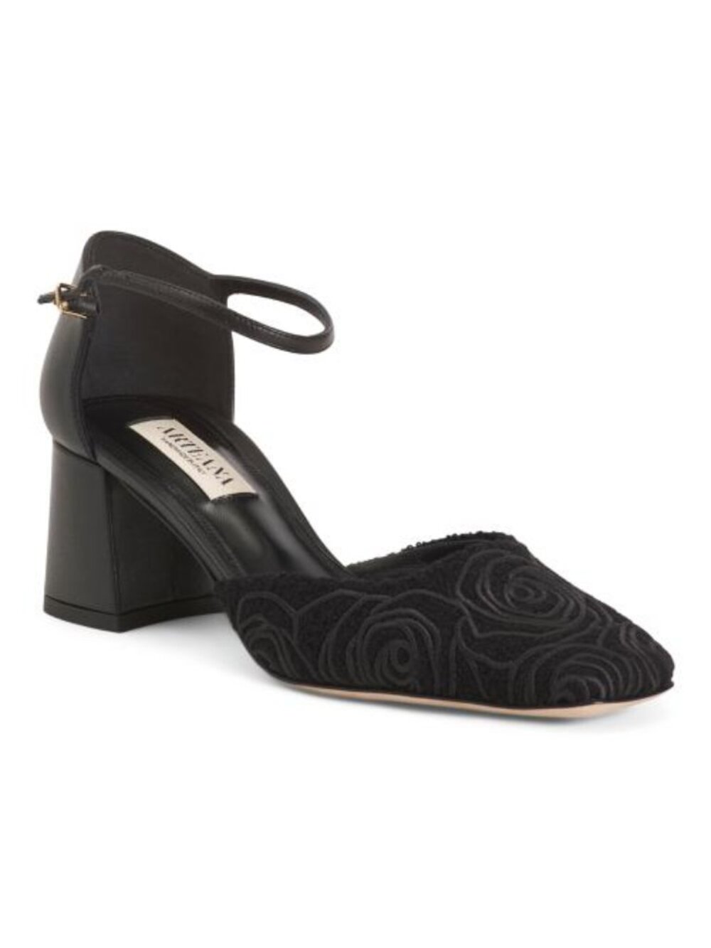 ARTEANA Made In Italy Leather Closed Toe Block Dorsay Heel Pumps